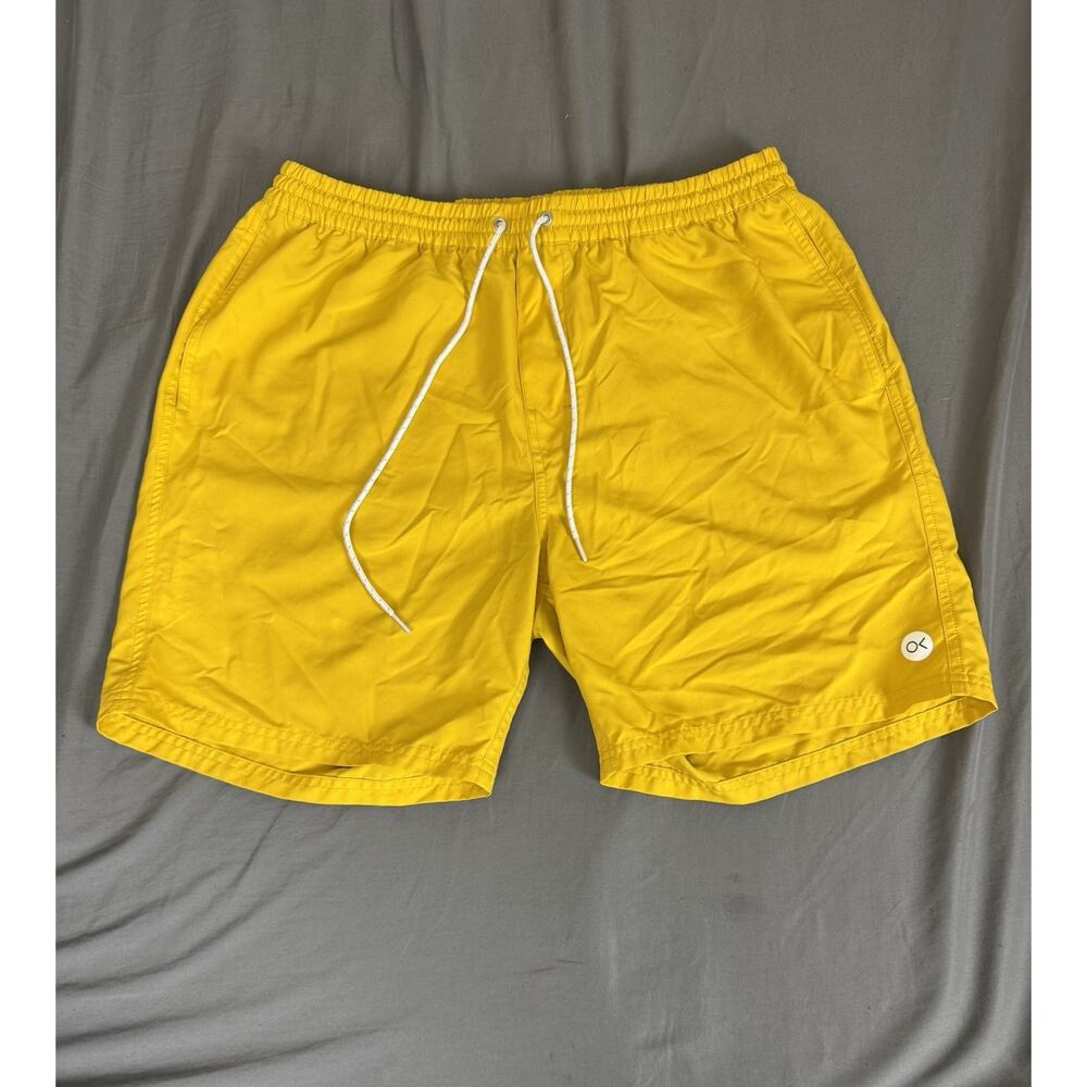 Outerknown Nomadic Volley Swim Trunks Men’s XL Yellow Quick Dry Surf Unlined